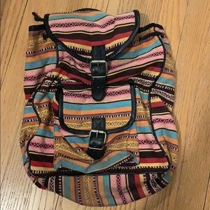 Bright Striped Mini Backpack